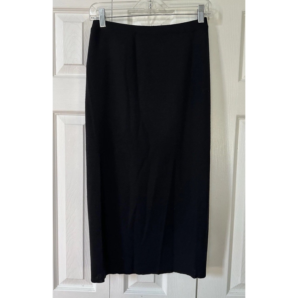 EILEEN FISHER A-Line Skirt Black Size Petite Small 100% Wool